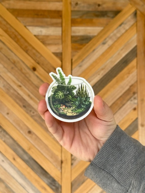 Plants And Moss Terrarium Sticker