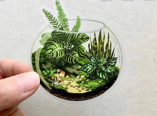 Plants And Moss Terrarium Sticker