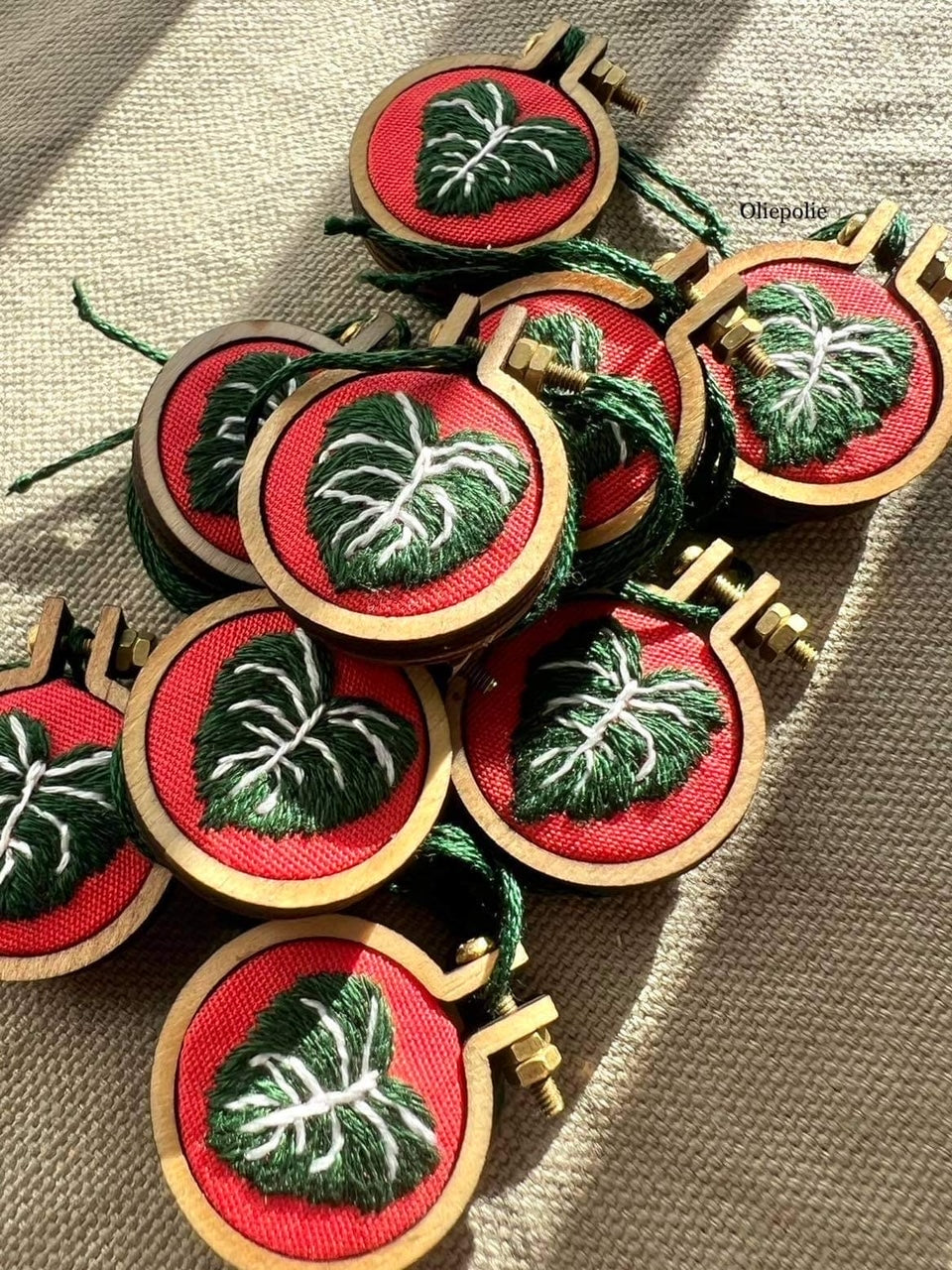 Embroidered Plant Charm