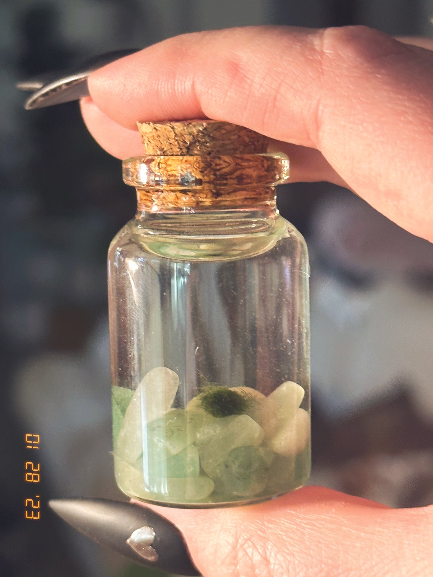 Mini Aventurine Moss Ball + MB Enclosure