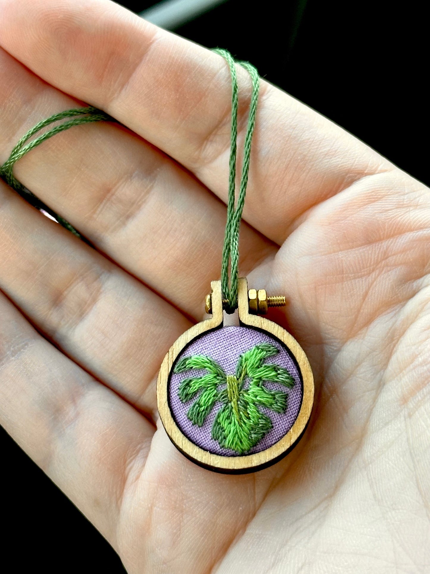 Embroidered Plant Charm