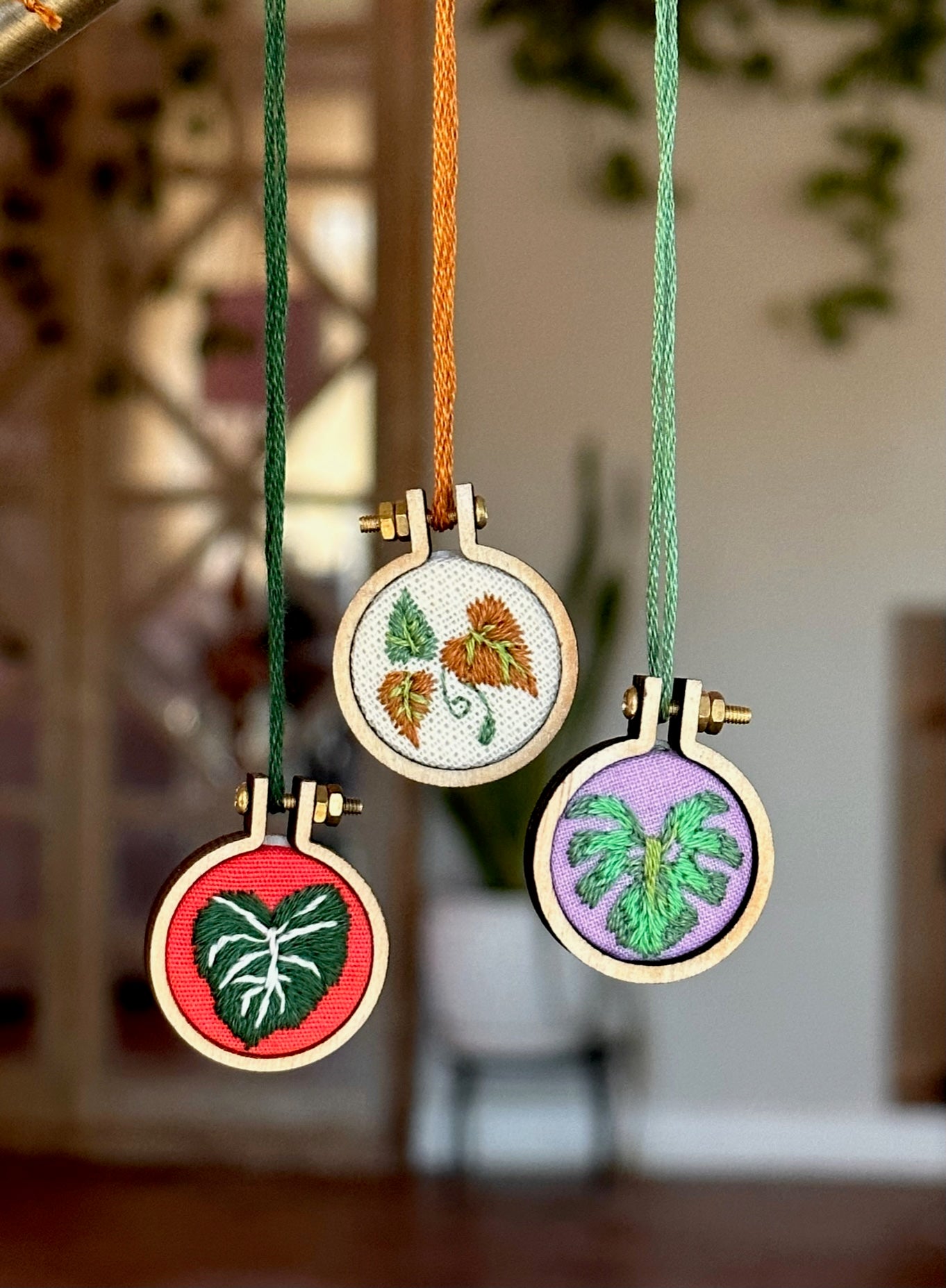 Embroidered Plant Charm