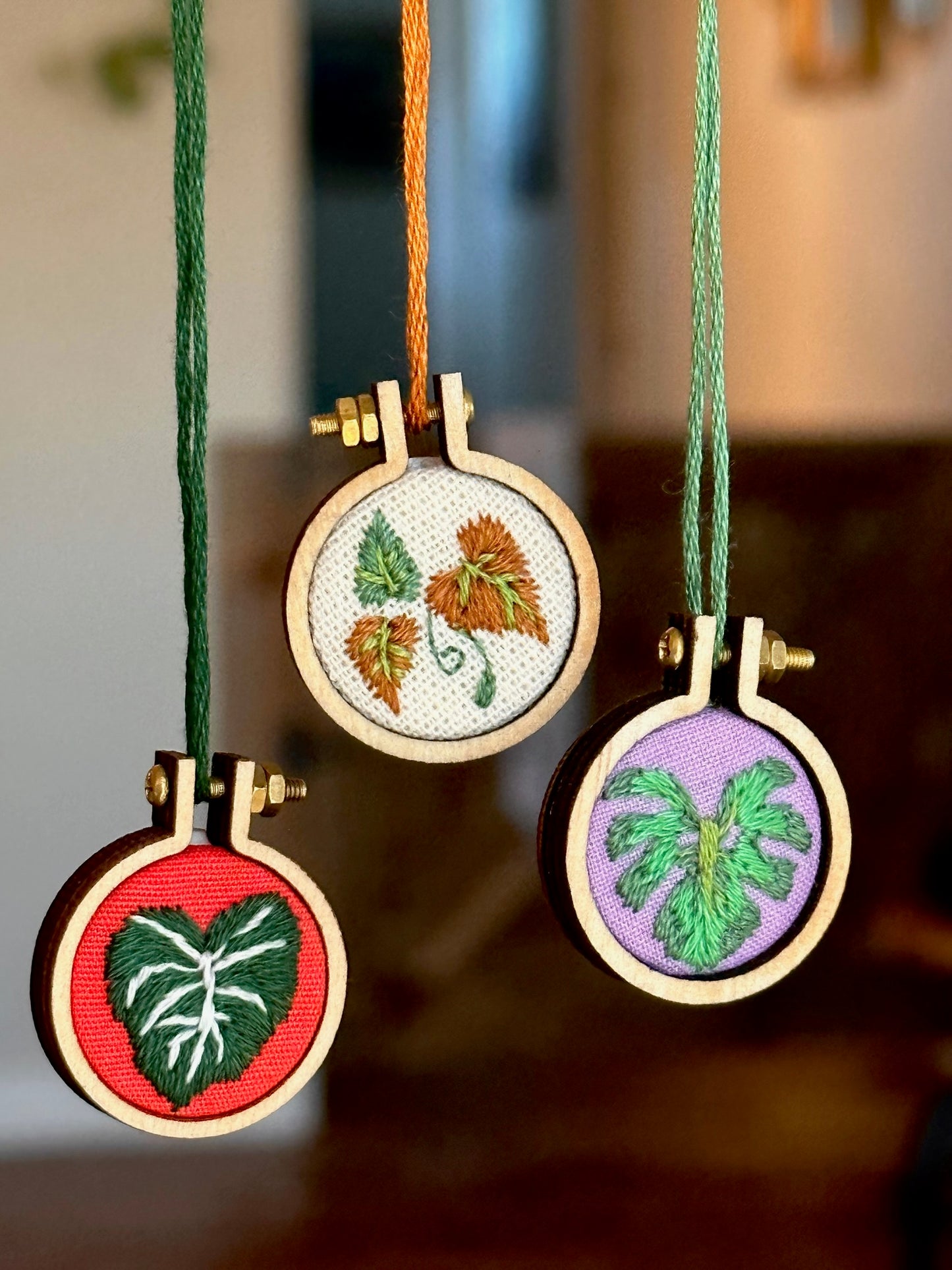 Embroidered Plant Charm